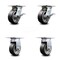 Service Caster 5 Inch Rubber on Aluminum Caster Set with Roller Bearing 2 Brakes and 2 Rigid SCC-35S520-RAR-SLB-2-R-2 - alternate 1